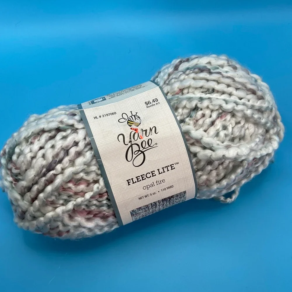 Yarn Bee‎ Fleece Lite Yarn Opal Fire Multi Color Bulky Textured 5oz 110 Yards